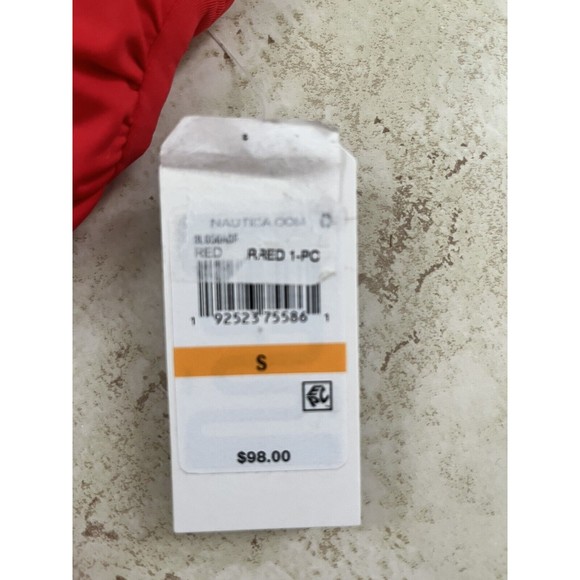 NAUTICA Slimming Swim Suit One Piece Scoop Neck Ruched Back Straps Red Womens S - Picture 11 of 12